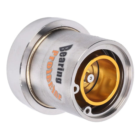 2 Pack Trailer Bearing Protectors 2.441 Inch Diameter Stainless Steel Aluminum Alloy Wheel Bearing Guards For Boat Trailers Auto Check Grease Level Design Lets You See Lubricant Quick And Clear shown at angle