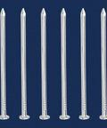 Built Tough 3 Inch Stainless Steel 304 Hanging Nails 50 Pack For Picture Display Wall Mounting, six smooth shank nails.