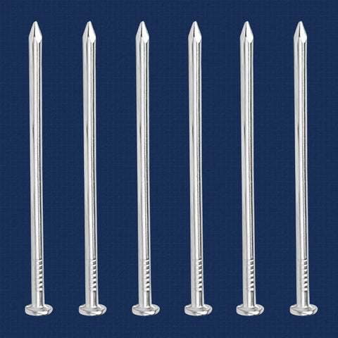 Built Tough 3 Inch Stainless Steel 304 Hanging Nails 50 Pack For Picture Display Wall Mounting, six smooth shank nails.