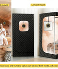 Portable Sauna Thermometer and Hygrometer Combo With Lanyard Mount For Home Steam Sauna No Brainer Temperature and Humidity Monitor Fahrenheit Readings From 68 To 212 Humidity 0 To 100 Percent Easy Hang Ring Design, wall-mount and lanyard use