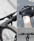 Mountain Bike Grips Lock On Aluminum Clamp Handlebar Grips For MTB BMX Ergonomic Design on handlebars, close-up of textures