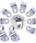 Right Angle Cabinet Shelf Clips Set 20 Pcs With Suction Cup Glass Base Support Clamp Partition Holder for Secure Shelves