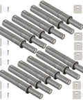 12 Pack Gray Short Stroke Push To Open Door Latches 2.9 Inch Hidden Damper Buffer with screws and plates for cabinets and drawers