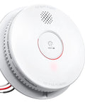 Photoelectric Smoke Alarm With 9V Backup Battery, Hardwired Interconnected Home Fire Detector, front view with test button