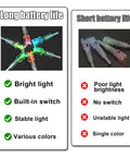 Comparison of long battery life and short battery life LED nocks for Six Pack LED Lighted Nocks For Crossbow Bolts With 24 Bushings