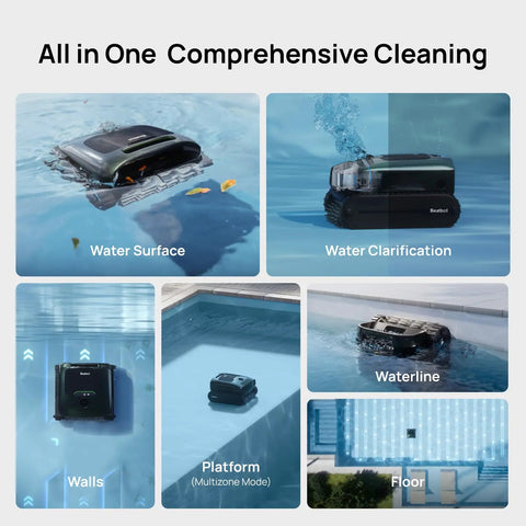 AquaSense 2 Pro Cordless Robotic Pool Cleaner With 5 In 1 Cleaning Power for water surface, walls, floor, and water clarification