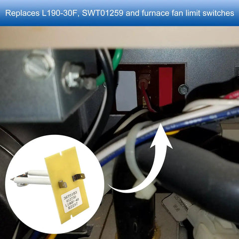 Furnace Limit Switch 3 Inch Insert C340056P04 Replacement Part for Trane heaters shown installed in furnace system.