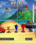 Sega Genesis HDMI Adapter For Model 2 And Mega Drive 2 Consoles Plug And Play To Your HDTV Delivers Crisp 1080P HDMI Output With Vivid Colors USB Power Cable Included HDMI Cable Included Ready For Modern Retro Gaming showing composite and HDMI split-screen