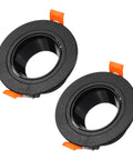 VIAPUICE MR16 GU10 Recessed Light Trim 2.6" Aperture with Spring Clip 2 Pcs, solid black mounting frame for recessed lighting.