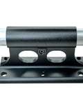 Dope Bike Fork Mount Block for Truck Bed Racks and Van Floors, L Track Ready, 4-In-1 Thru Axle Adapter Kit Fits 9x100mm, 12x100mm, 15x100mm and 15x110mm, black aluminum fork mount block with axle sleeves