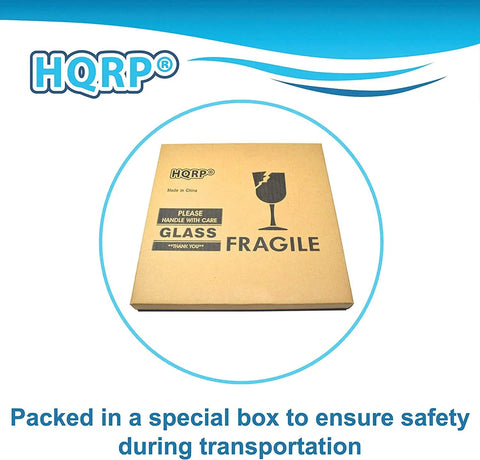 Hqrp 10.5 Inch Glass Turntable Tray Compatible With Ge, Hamilton Beach, Panasonic Microwave Oven Replacement Plate Accessory Fits Haier Oster Avanti Chefmate Emerson Sunbeam And More Cooking Shelf packed in fragile box