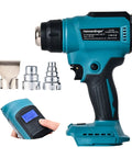 Pro Grade Cordless Heat Gun For 18V Battery Systems With Fast Heating Up To 1202F shown with nozzles and LED display