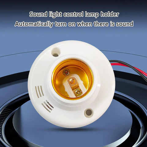 High Sensitivity E27 Sensor Light Socket Adapter 1 Or 2 Pack showing sound light control feature with wiring