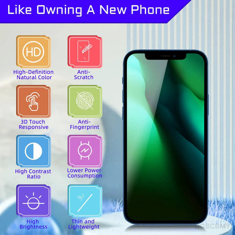 Iphone 12 Pro Max 6.7 Inch LCD Screen Replacement Kit With 3D Touch Digitizer Full Assembly Ear Speaker Proximity Sensor And Waterproof Adhesive Repair Tools A2342 A2410 A2411 A2412 display features