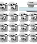 Heavy Duty Zinc Alloy Adjustable Glass Shelf Brackets For Shower Glass And Floating Shelves 30 Pack High Load Bearing