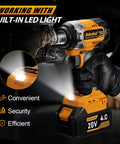 Beast Mode High Torque Brushless Impact Wrench 750 Nm Half Inch Drive For Auto Repair And Construction Heavy Duty Impact Gun For Fast Bolt Removal Long Lasting Power Versatile And Easy To Use with built-in LED light and 20V battery