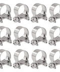 12 Pack Stainless Steel Mini Heavy Duty Fuel Injection Hose Clamps Set 14 To 16 mm Diameter Adjustable Pipe Clip Tubing Clamps