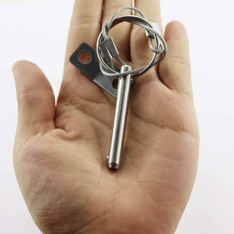 Set Of 4 Beefy Quick Release Pins One Quarter Inch Stainless Steel 316, Two Inch Total Length, One And One Half Inch Usable Length
