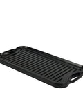 Preseasoned Cast Iron Grill And Griddle Pan Reversible Rectangular 20 X 10.63 Inches Even Heat Distribution For Stovetop And Oven Black