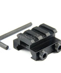Rock Solid Half Inch Flat Top Riser Block Mount With 3 Slot Picatinny Rail for Weaver Systems, aluminum, shown with hex key