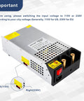 Beefy 24V DC Power Supply 1200W AC to DC Converter SMPS 50A Switching Power Supply Adapter with voltage switch shown