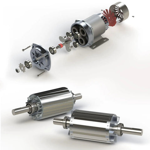 Exploded view showing MR104ZZ Deep Groove Ball Bearing 4x10x4mm in a small machinery application for DIY builds.