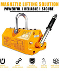 Straight Up Industrial Grade Heavy Duty N50 Neodymium Lifting Magnet with safety handle for moving steel and iron.