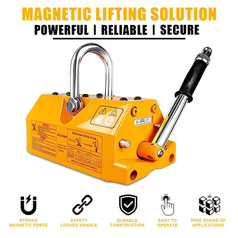 Straight Up Industrial Grade Heavy Duty N50 Neodymium Lifting Magnet with safety handle for moving steel and iron.