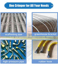 Rock Solid Electric Hose Crimping Machine With Ten Swappable Dies For Hydraulics And Steel Tubes for scaffolding pipe, greenhouse bracket, high-pressure pipe, rubber hose.