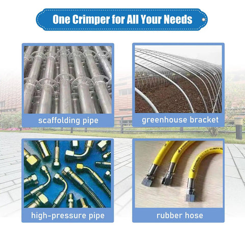 Rock Solid Electric Hose Crimping Machine With Ten Swappable Dies For Hydraulics And Steel Tubes for scaffolding pipe, greenhouse bracket, high-pressure pipe, rubber hose.