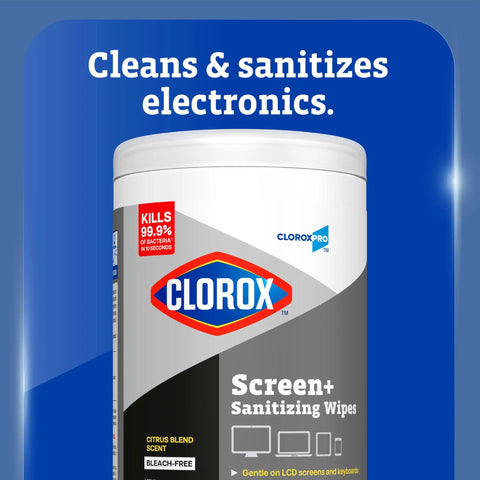 Screen Sanitizing Wipes For Electronics Bleach Free Cleaning Wipes With Citrus Scent 75 Count Kills 99.9 Percent Of Bacteria