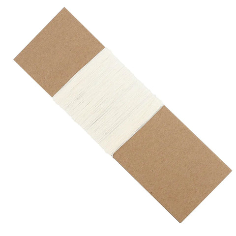 Linen Thread For Bookbinding And Sewing Signatures, Archival Quality, Unwaxed And Unbleached White, 50 Yards on card spool