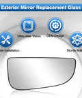 Ram Passenger Right Side Lower Mirror Glass Replacement For 2010-2020 Dodge Ram 1500 2500 3500 4500 5500, conv