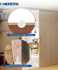 Image of a sliding pocket door with anti-corrosion rubber bumper and lower positioning side mount details. Part of 2 Pack Sliding Pocket Door Hardware Kit With Top Hanger Rollers And Wheels Compatible With Johnson 1125 And 1500 Hardware Kits, Includes Pocket Door Wrench And Screws, Heavy Duty 200lbs Capacity.