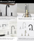 Collage showing Studio S Valve Trim Kit details, including ceramic cartridge and polished chrome finish.