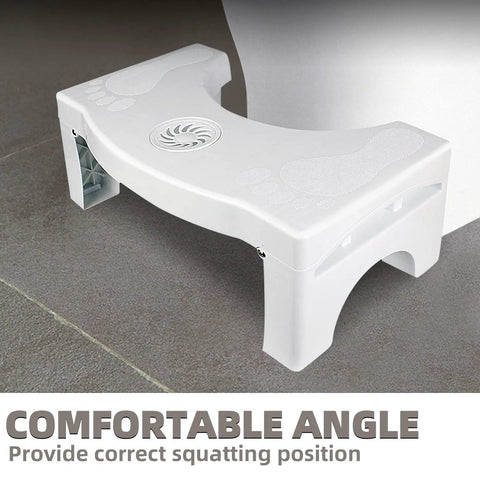 7 Inch Heavy Duty Toilet Stool For Adults, Non Slip Folding Foot Rest For Easier Squatting In Bathroom beside toilet