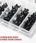 Top Shelf Micro Screw Kit With Dependable Driver Ideal For Glasses Laptops Watches And Electronics Back Covers showing various screw sizes in a clear organizer.