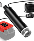 Built Tough Portable Submersible Water Pump With Slick Performance And Fast Drainage Designed For Standard 18 Volt Batteries Featuring A Rock Solid Motor That Knocks Out 635 Gallons Per Hour For Job Site Dewatering, showing pump with switch and cord.