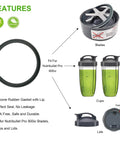 Replacement Gasket Seal Ring For High Power Blender 600W 900W Series 10 Pack Food Grade Silicone With Lip Leak Proof Durable Dishwasher Safe Keeps Blades Running Smooth And Quiet Easy Fit, black seal ring for Nutribullet Pro 900W