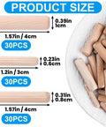 Top Shelf Wooden Dowel Pins Featuring Fluted Hardwood Rods For Furniture Repairs And Craft Builds Supplies Ninety Pieces In Quarter Fifth And Sixteenth Inch Set showing product sizes in a bowl.