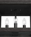 Squire Manor 4 Light Matte Black Flush Mount Ceiling Light, Dimmable, sleek modern vibe, steel build, E12-base bulbs visible