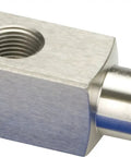 Gauge Adapter For Hydraulic Systems 4.38 Inch Long With Half Inch NPTF Gauge Port, Quarter Inch NPTF Male Inlet And Three Eighths Inch NPTF Female Outlet For Easy Pressure Gauge Hookup In Line displayed horizontally