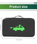 Portable Electric Vehicle Charger Cable Organizer Bag Featuring Slick Glide Zipper And Water Resistant Oxford Fabric, 18.11 x 10.63 inches.