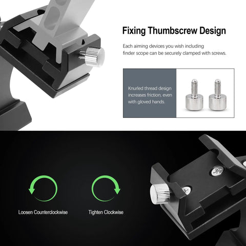 Fixing thumbscrew design detail of Dual Finder Scope Mount Bracket For Telescopes With Two Finder Bases Aluminum Finderscope