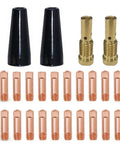 Lincoln Weld Pak HD Handy MIG 035 Kit 24 Piece Flux Core Gasless Nozzle Diffuser Tip Replacement Set with copper tips