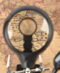 LED Light Magnifier Desk Lamp With 2.5X, 7.5X And 10X Lenses showing a map magnified in detail