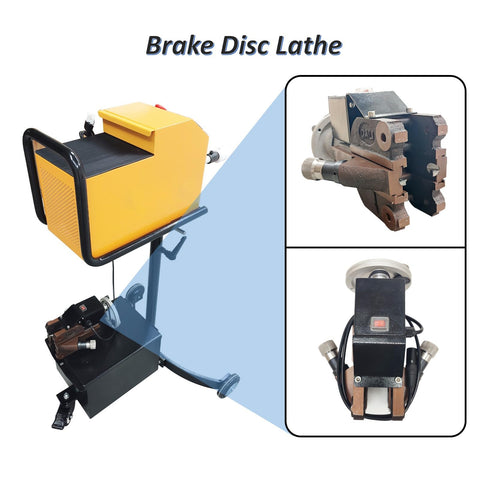 Pro Grade Brake Disc And Drum Lathe For Quick On Vehicle Repairs, Handles Up To 450mm Discs, Grinding Speed 8.5 mm Per Min