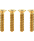 Badass Gr5 Titanium Countersunk Head Bolts M6 X 30 Millimeter Gold Anodized Finish Hex Socket Screws, set of four