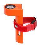 Adjustable Grade Rod Level Bubble Level For Rugged Aluminum Alloy Handheld Fixed Right Angle Strap With Tie Large 10 Minute Vial Orange Portable Measuring Instrument For Tower Ruler And Surveying on orange aluminum body with red strap