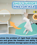 Twenty Piece Set Of White Shelf Support Pins And Replacement Brackets With Self Tapping Screws For Wardrobe Organizers And Adjustable Shelving Units That Are Hella Durable And A Total Game Changer For Quick Upgrades And Knocking Out Clutter At Home.